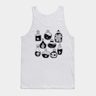 Cute magical potions bottles line art illustration for fantasy lovers Tank Top